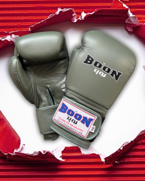 Boxérske rukavice Velcro Compact BOON - "army" zelená