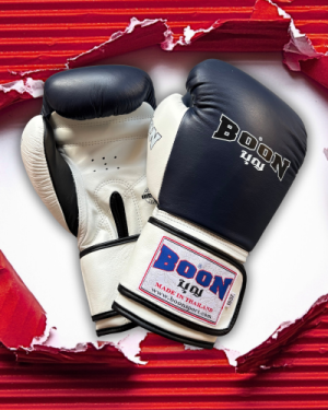 Boxérske rukavice Velcro Compact BOON - "navy" modrá & biela