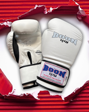 Boxérske rukavice Velcro Compact BOON - biele