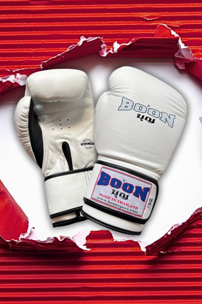 Boxérske rukavice Velcro Compact BOON - biele