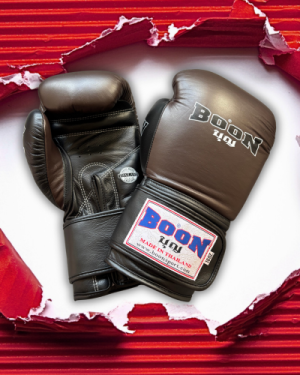 Boxérske rukavice Velcro Compact BOON - hnedé