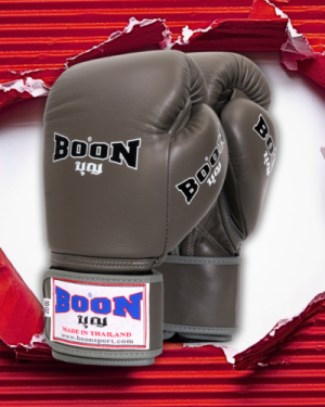 Boxérske rukavice Velcro Compact BOON - sivé