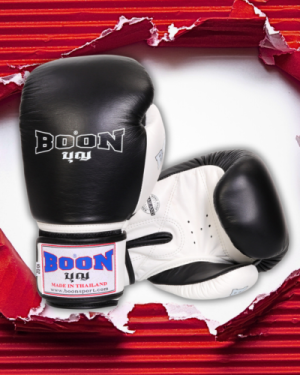 Boxérske rukavice Velcro Compact BOON - čiernobiele