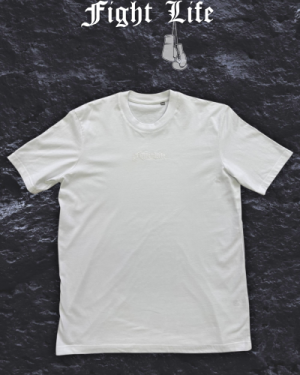 Tričko Fight Life - "White on White"