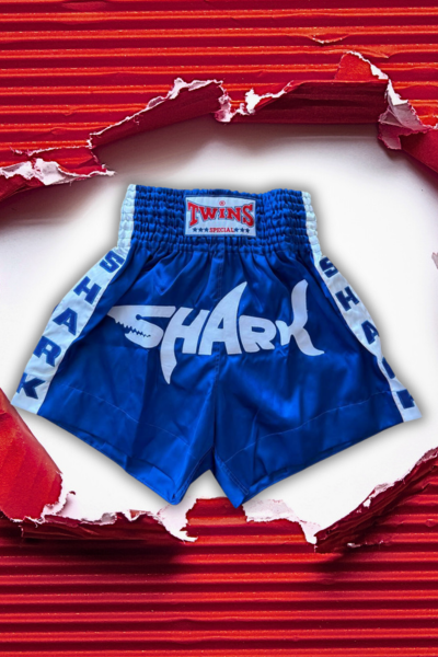Muay Thai shortky TWINS "Shark" - Modré