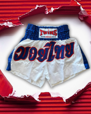 Muay Thai shortky TWINS "retro" BieloModré