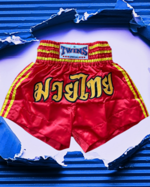 Muay Thai shortky TWINS - červenožlté